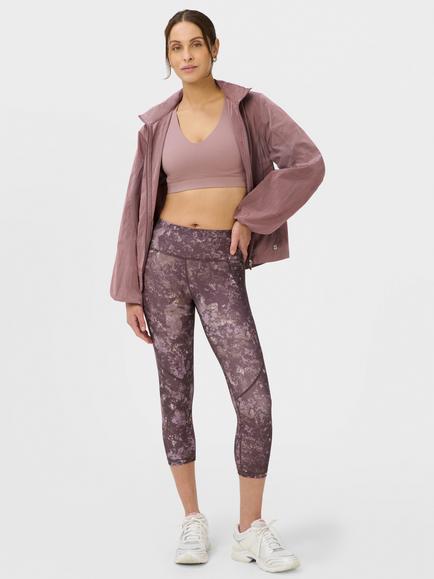 Sweaty Betty Power Cropped Gym Leggings, Purple Erosia Print - view 2, Purple Erosia Print