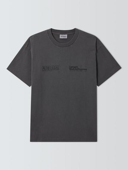 Carhartt WIP Boxed Logo Cotton Single Jersey Crew Neck T-Shirt, Soot, Soot