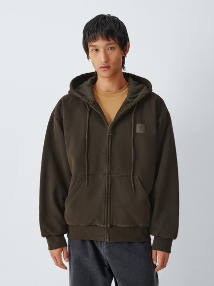 Carhartt WIP Vista Zip Front Hoodie, Tobacco, Tobacco