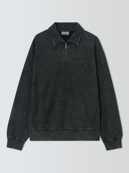 Carhartt WIP Lambert Cotton Polo Sweatshirt, Black, Black