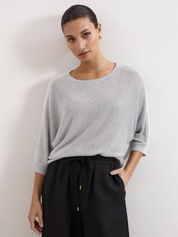 Phase Eight Cristine Metallic Knit Jumper, Silver, Silver
