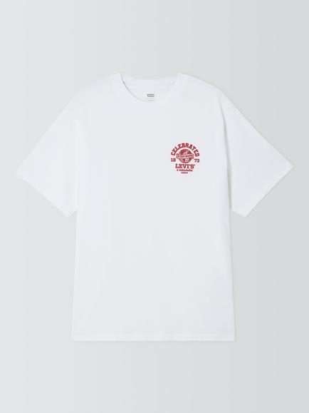Levi's Graphic Print Crew Neck Cotton T-Shirt, Bright White, Bright White