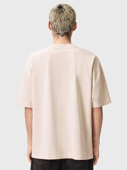 AllSaints Xander Loose Fit Crew Neck Cotton T-Shirt, Off White - view 2, Off White