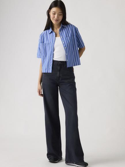 Levi's Cinch Waist High Rise Wide Leg Jeans, Dark Humor, Dark Humor
