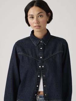 Levi's Logan Cropped Denim Shacket containing TENCEL™ Lyocell, Dark Nights - view 2, Dark Nights