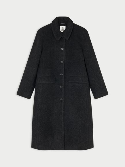 By Malene Birger Madera Wool Blend Overcoat, Black, Black