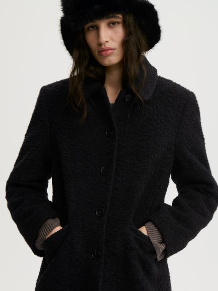 By Malene Birger Madera Wool Blend Overcoat, Black - view 2, Black