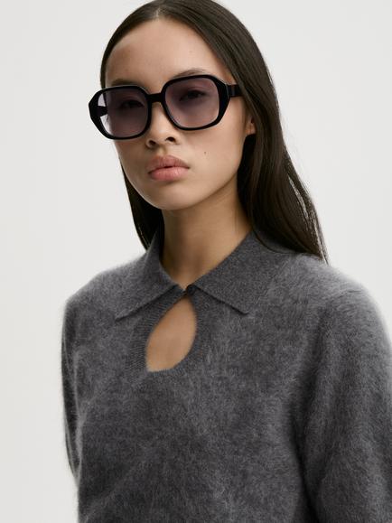 By Malene Birger Tallallia Cashmere Jumper, Grey - view 2, Grey