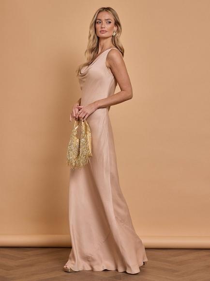 Maids to Measure Pandy Cowl Neck Bridesmaid Dress - view 2, Mocha
