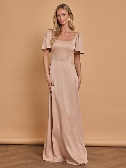 Maids to Measure Clemmie Flutter Sleeve Bridesmaid Dress, Brown