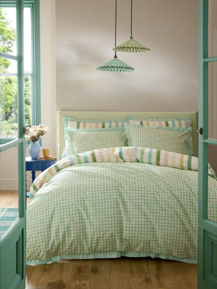 bluebellgray Sunday Stripe Reversible 200 Thread Count Duvet Cover Set, Multi - view 2, Multi