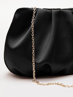 Phase Eight Satin Cloud Clutch Bag, Black - view 2, Black