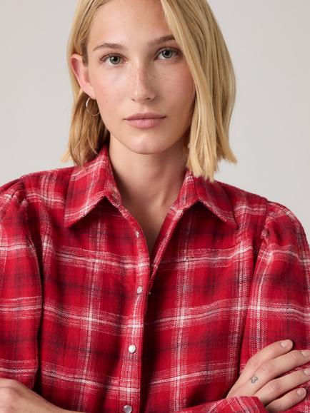 Levi's Juna Cotton Western Check Shirt, Isolde Plaid Flannel - view 2, Isolde Plaid Flannel