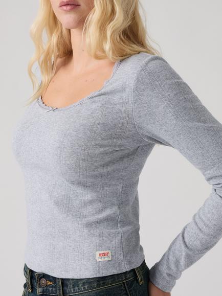Levi's Dry Goods Stretch Cotton Top, Silver Heather Grey - view 2, Silver Heather Gray