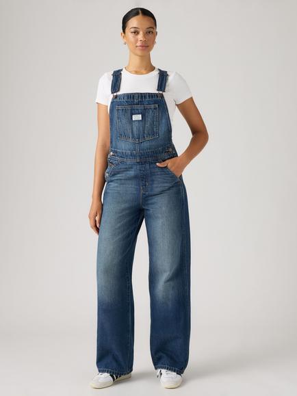 Levi's Baggy Fit Straight Leg Denim Dungaree Overalls, Go Upstairs, Go Upstairs