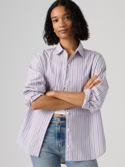 Levi's Harlie Striped Cotton Boyfriend Shirt, Costanza Stripe Wist, Costanza Stripe Wist