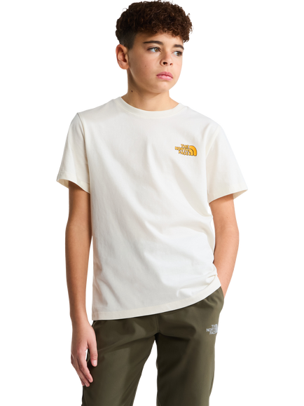 The North Face Kids' Short Sleeve Crew Neck T-Shirt, Graphic White Dune, Graphic White Dune