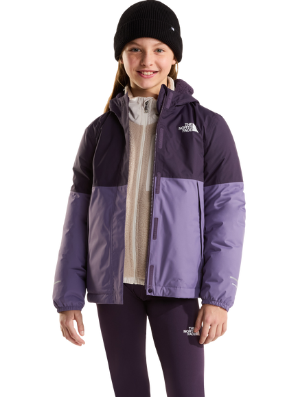 The North Face Kids' Antora Colour Block Rain Jacket, Endles Dusk/Ground Purple, Endles Dusk/Ground Purple