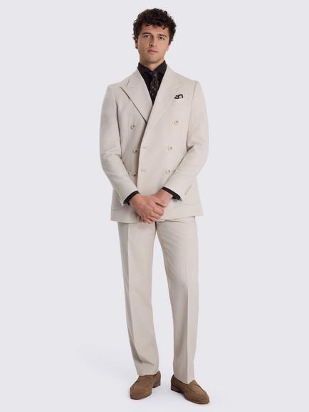Moss Relaxed Fit Double Breasted Suit Jacket, Light Camel - view 2, Light Camel