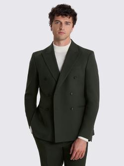 Moss Slim Fit Flannel Double Breasted Suit Jacket, Khaki, Khaki