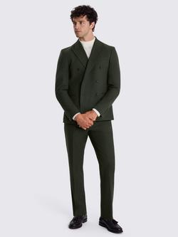Moss Slim Fit Flannel Double Breasted Suit Jacket, Khaki - view 2, Khaki