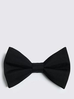 Moss Silk Bow Tie, Black, Black