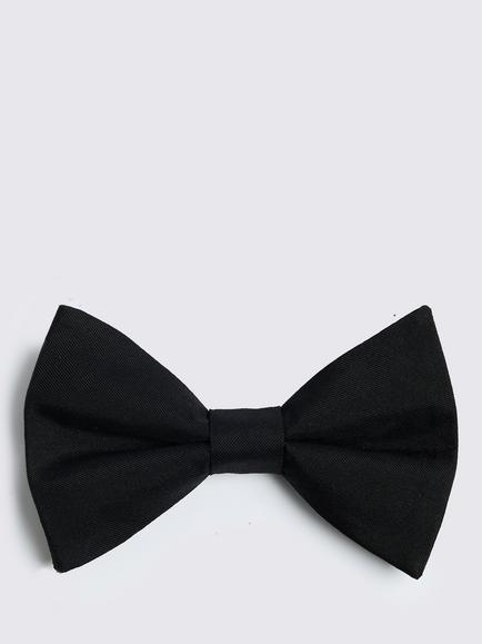 Moss Silk Bow Tie, Black, Black