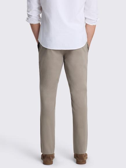 Moss Slim Fit Cotton Rich Chinos - view 2, Dark Taupe