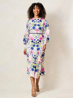 Hope & Ivy The Caroline Floral Dress, White Multi, White Mulit