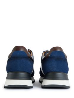 Simon Carter Gervais Leather Lace Up Trainers, Navy - view 2, Navy