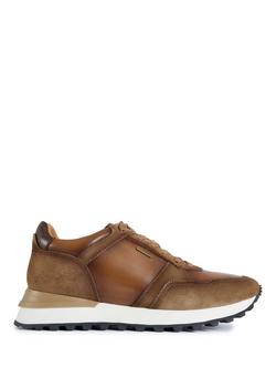 Simon Carter Gervais Leather Lace Up Trainers, Tan, Tan
