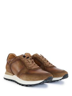 Simon Carter Gervais Leather Lace Up Trainers, Tan - view 2, Tan