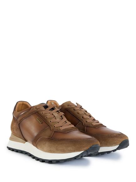 Simon Carter Gervais Leather Lace Up Trainers, Tan - view 2, Tan