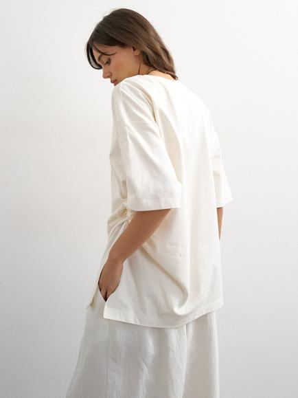 Topshop Oversized Cotton T-Shirt, White - view 2, White