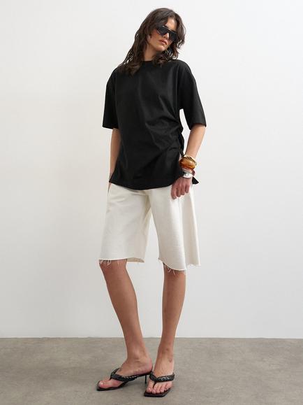 Topshop Oversized Cotton T-Shirt, Black