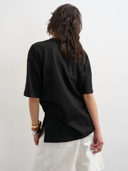 Topshop Oversized Cotton T-Shirt - view 2, Black