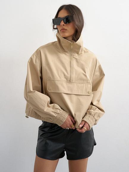 Topshop Oversized Pocket Windbreaker Jacket, Beige, Beige