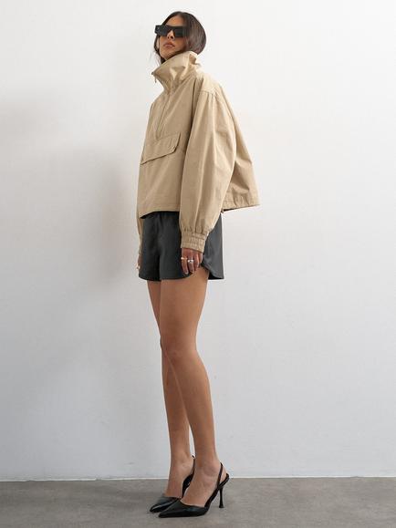 Topshop Oversized Pocket Windbreaker Jacket, Beige - view 2, Beige