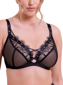 Curvy Kate Laced Up Plunge Bra, Black, Black