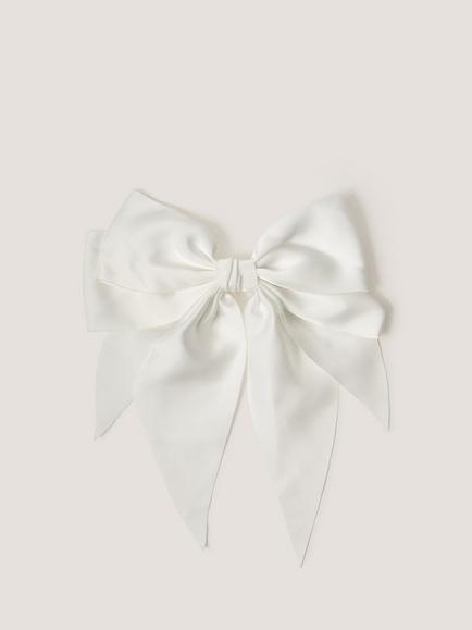 Monsoon Kids' Long Bow Hair Clip, Ivory, Ivory