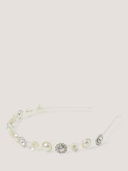 Monsoon Kids' Flower Jewel Headband, Silver, Silver