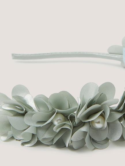 Monsoon Kids' Floral Pearl Bead Headband, Sage - view 2, Sage