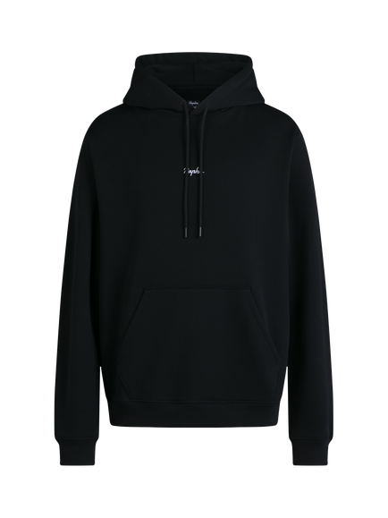 Rapha Logo Cotton Hoodie, Black/White, Black/White