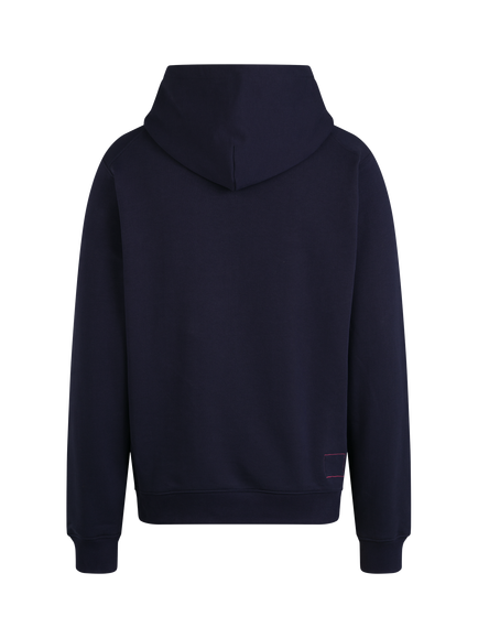 Rapha Logo Cotton Hoodie, Dark Navy/Pink - view 2, Dark Navy/Pink