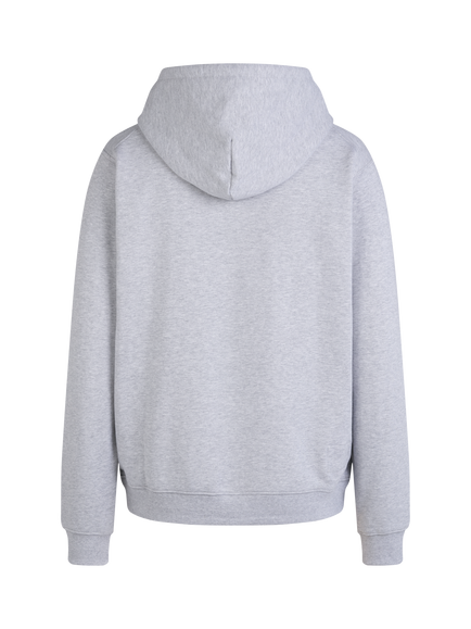 Rapha Zip Front Cotton Hoodie, Grey/White - view 2, Grey/White