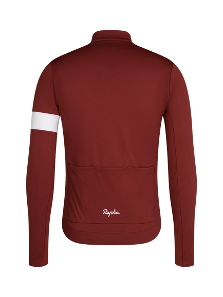Rapha Men's Thermal Long Sleeve Jersey Top - view 2, Brick/White