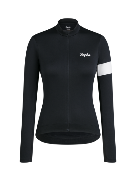 Rapha Thermal Long Sleeve Jersey Top, Black/White