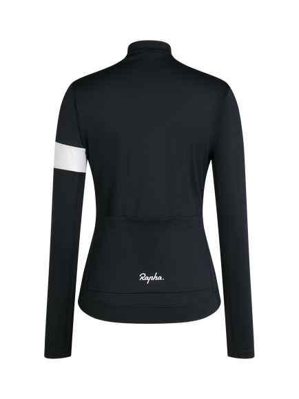 Rapha Thermal Long Sleeve Jersey Top - view 2, Black/White