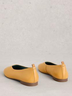 White Stuff Cheri Leather Ballet Flats, Yellow - view 2, Yellow