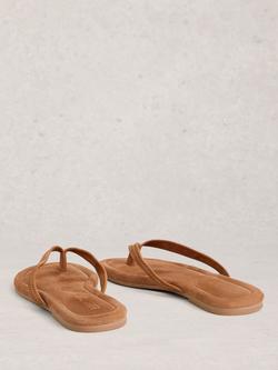 White Stuff Bay Suede Flip Flop Sandals, Tan - view 2, Tan